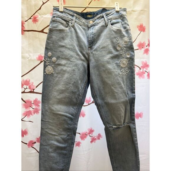 Old Navy Rockstar Light Color Floral Design Jean Size 12 - Picture 1 of 6
